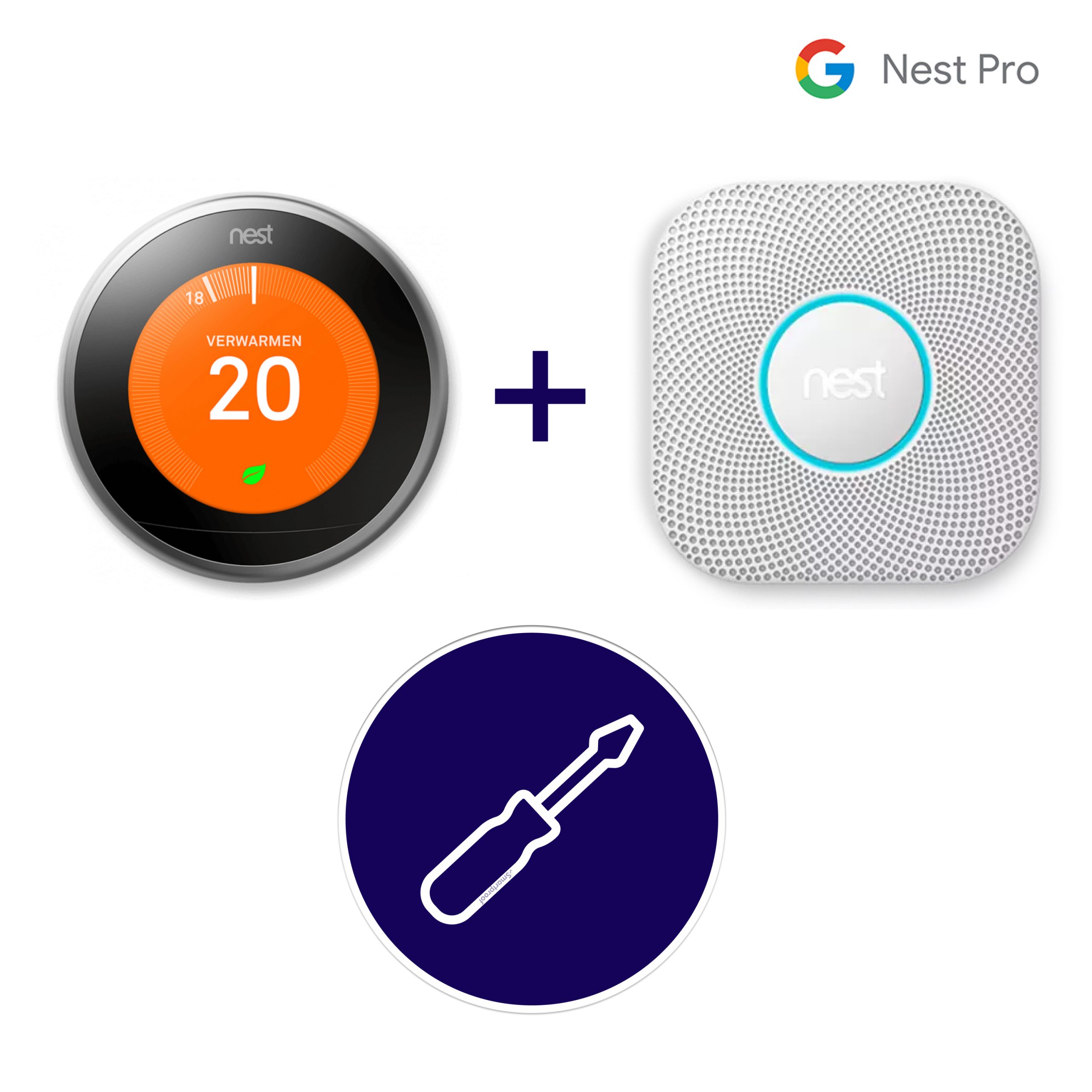 Google Nest Thermostaat + Nest Protect inclusief installatie